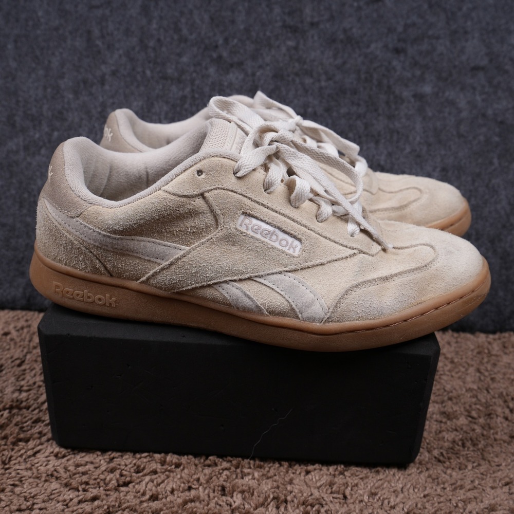 Vintage Reebok Club C Revenge Sneakers Men 8.5 Beige Suede Gum Sole Good